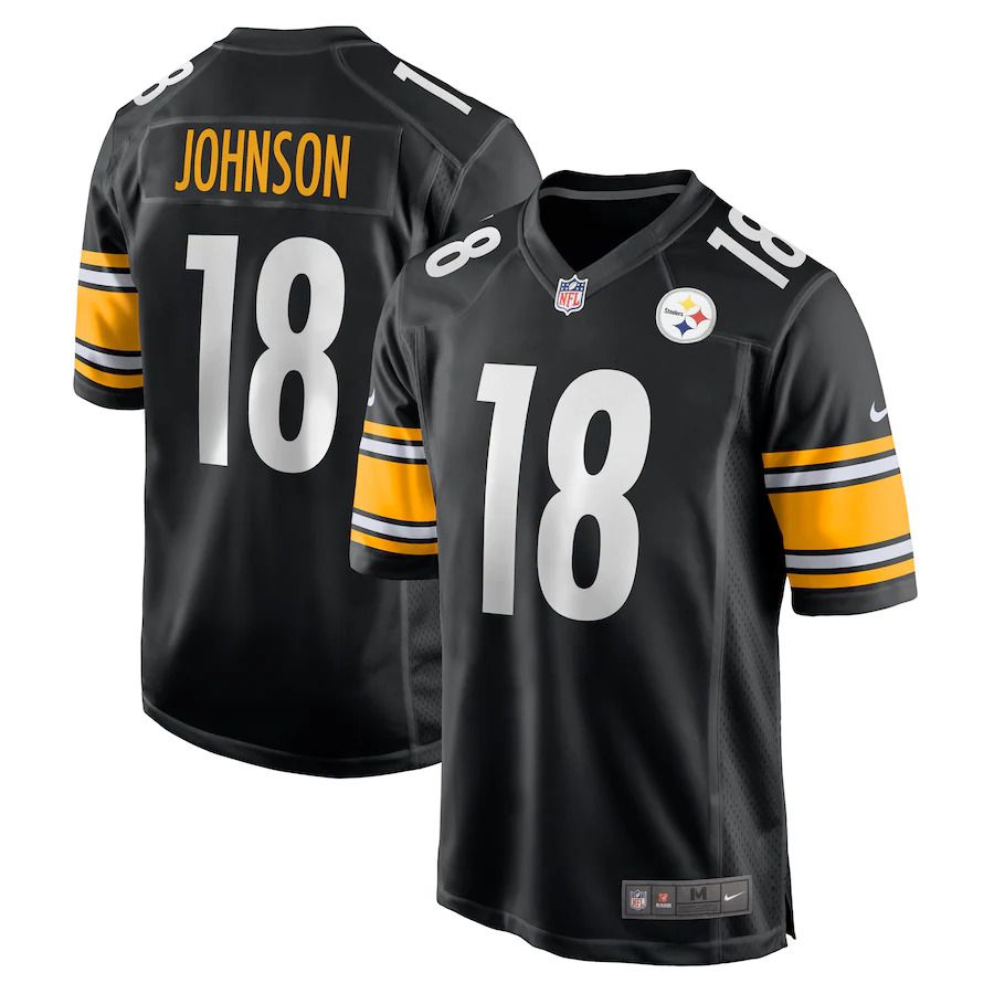 Men Pittsburgh Steelers #18 Diontae Johnson Nike Black Game NFL Jersey